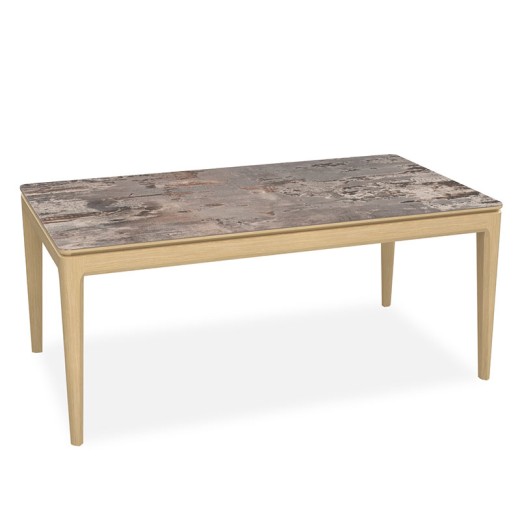 Table rectangle 180 extensible - Riviera brun