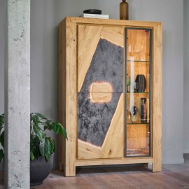 Vitrine 2 portes bois/1 porte verre - EXTREME