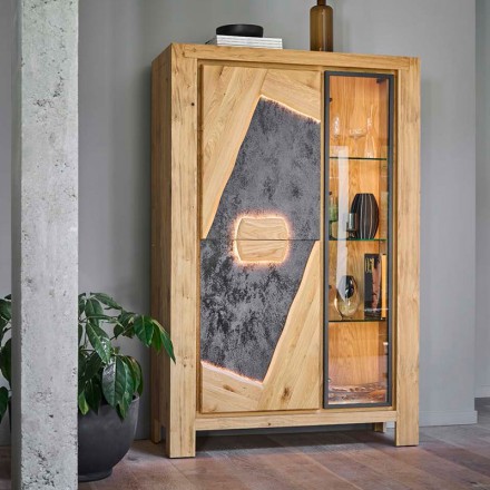 Vitrine 2 portes bois/1 porte verre - EXTREME