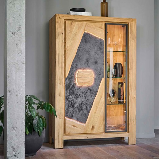 Vitrine 2 portes bois/1 porte verre - EXTREME