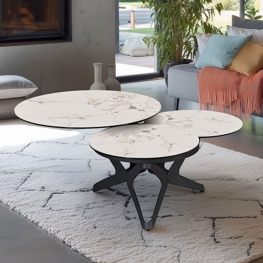 Table basse céramique blanche extensible - SYDNEY