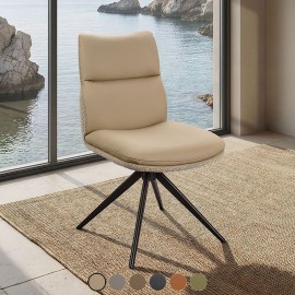 Chaise pivotante cuir beige - EVA