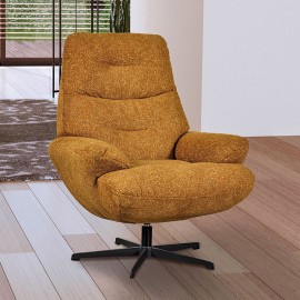 Fauteuil pivotant en tissu - Tiago JAUNE