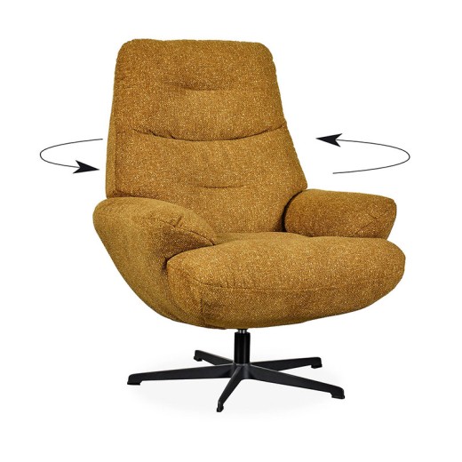 Fauteuil pivotant en tissu - Tiago JAUNE