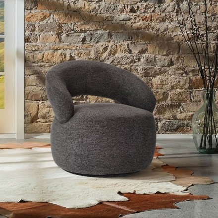 Fauteuil pivotant en tissu - Lucas anthracite