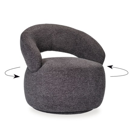 Fauteuil pivotant en tissu - Lucas anthracite