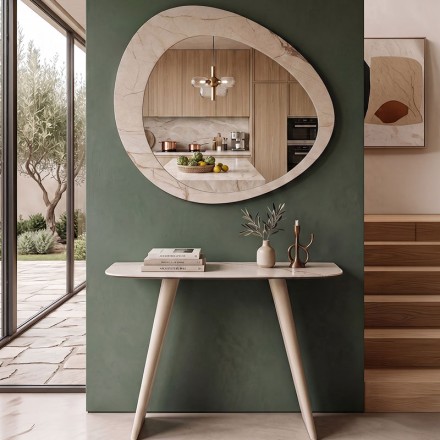 Miroir décoratif en céramique beige - Janeiro