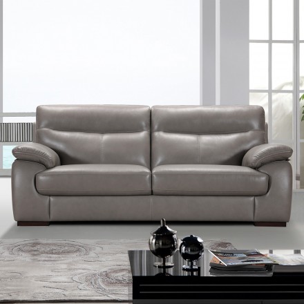 Canape 3 Places Cuir Gris Lewis