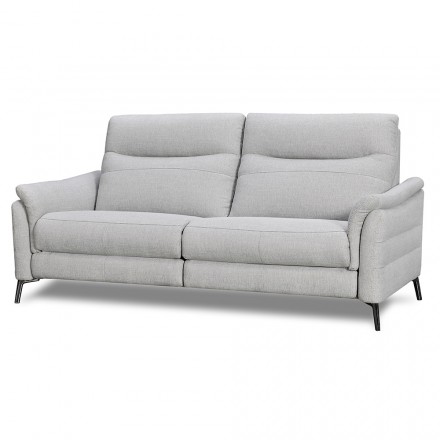 Canape 3 Places Tissu Gris Relax Electrique Otero