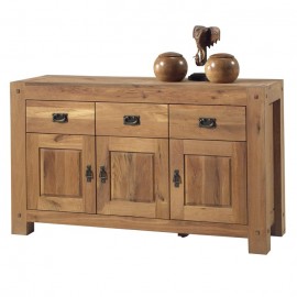Buffet 3 portes 3 tiroirs chêne huilé Lodge