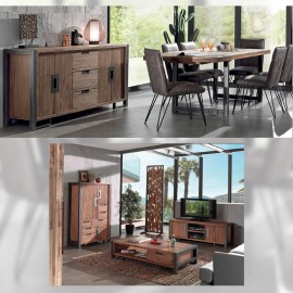 Table basse 2 tiroirs teck naturel Wales 2