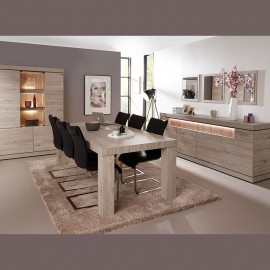 Buffet 4 portes 2 tiroirs en mélaminé gris ETNA 2