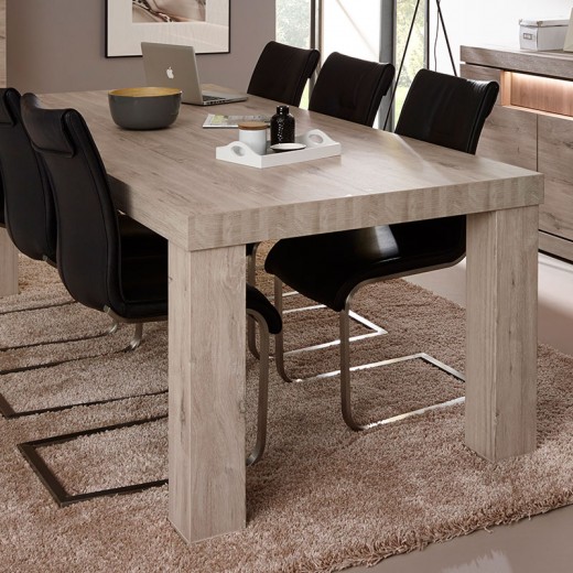 Table rectangle en mélaminé gris ETNA Table rectangle en mélaminé gris ETNA