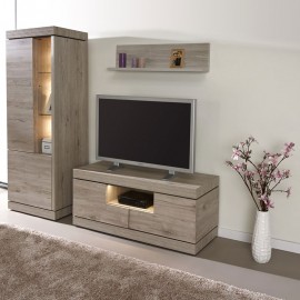 Meuble TV 125cm en mélaminé gris ETNA 2