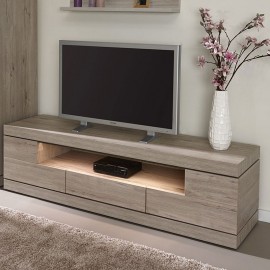 Meuble TV 180cm en mélaminé gris ETNA
