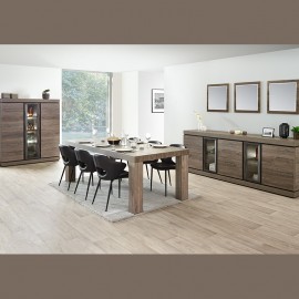 Vitrine 3 portes en mélaminé brun BELLUNO 2