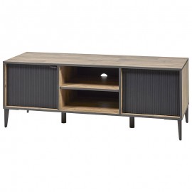 Meuble TV 140cm en mélaminé naturel PERUGIA 2