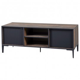 Meuble TV 140cm en mélaminé fonçé PERUGIA 2