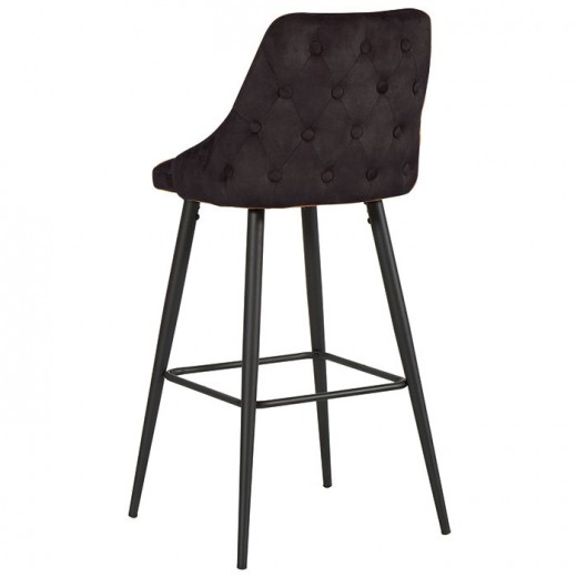 Lot de 2 chaises bar métal tissu anthracite Lou Lot de 2 chaises bar métal tissu anthracite Lou