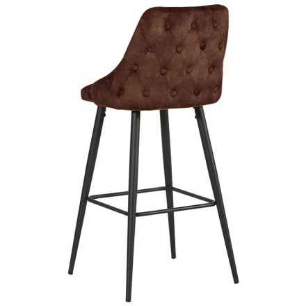 Lot de 2 chaises bar métal tissu havane Lou