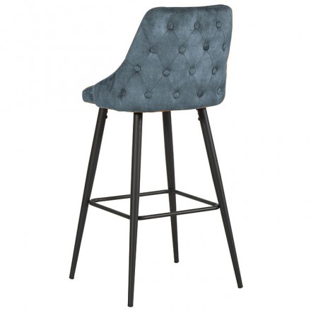 Lot de 2 chaises bar métal tissu pétrole Lou