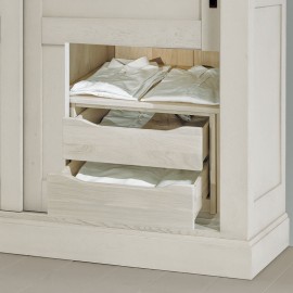 Option tiroir armoire 2 portes chêne massif Romane