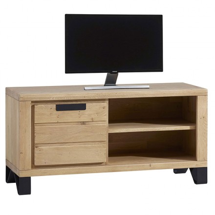 Meuble TV Hudson 120cm 1 porte chêne massif