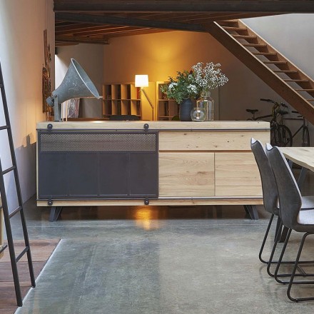 Buffet Fusion 3 portes 1 tiroir chêne massif