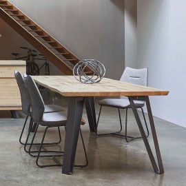 Table rectangle 4 pieds Fusion chêne massif