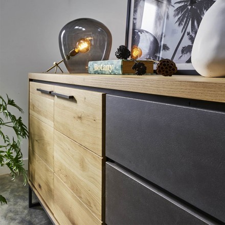 Buffet Brooks 4 portes 1 tiroir chêne massif