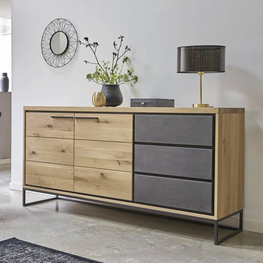 Buffet Brooks 3 portes 1 tiroir chêne massif Buffet Brooks 3 portes 1 tiroir chêne massif