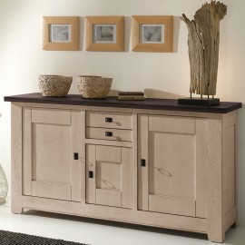 Buffet Whitney 3 portes chêne grisé