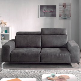 Canapé 3 places Utaka tissu vintage gris