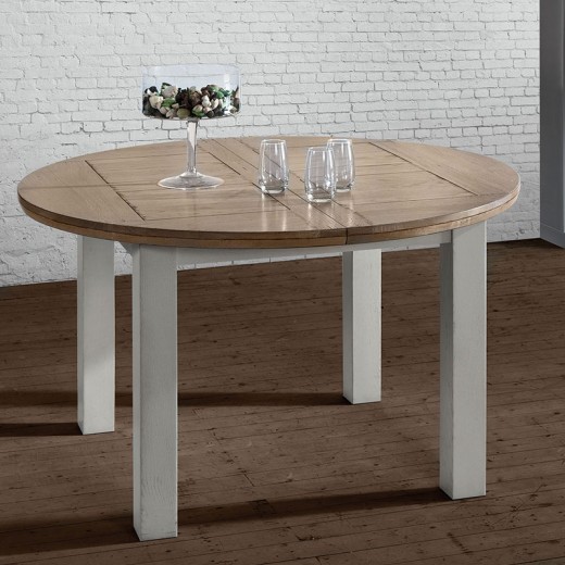 Table ronde romance teinte perle