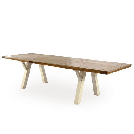 Table tréteaux romance teinte vanille