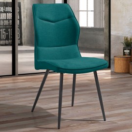 Chaise contemporaine tissu Julie bleu