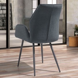 Chaise accoudoirs tissu Julie gris 2