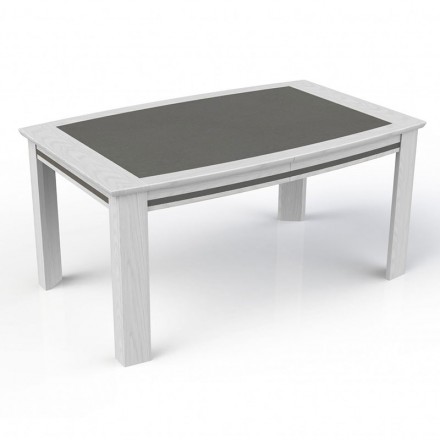 Table rectangle extensible Ibiza blanchie