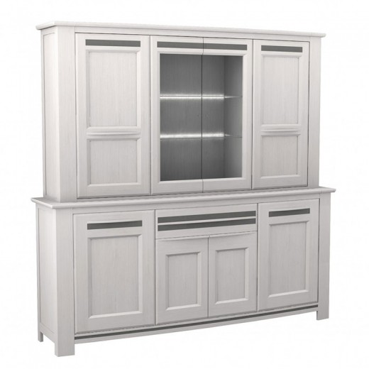 Vaisselier Malaga 8 portes 1 tiroir blanchi Vaisselier Malaga 8 portes 1 tiroir blanchi