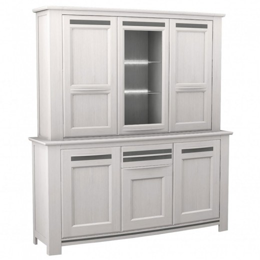 Vaisselier Malaga 6 portes 1 tiroir blanchi Vaisselier Malaga 6 portes 1 tiroir blanchi