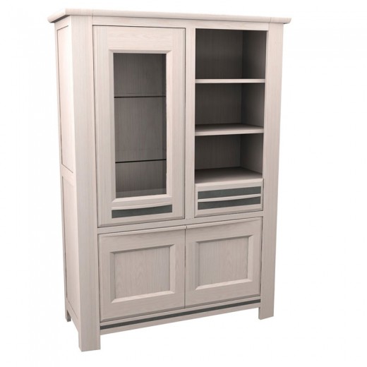 Vitrine Malaga 3 portes 1 tiroir naturelle Vitrine Malaga 3 portes 1 tiroir naturelle