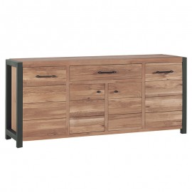 Buffet Catane 4 portes 1 tiroir chêne huilé