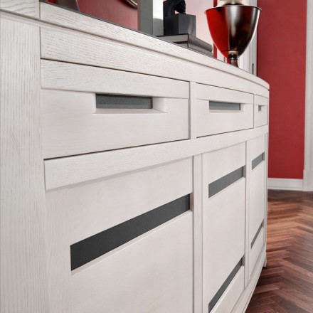 Buffet Ines blanc 3 portes 3 tiroirs