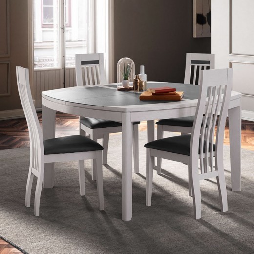 Table carrée extensible Ines blanche