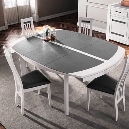 Table carrée extensible Ines blanche