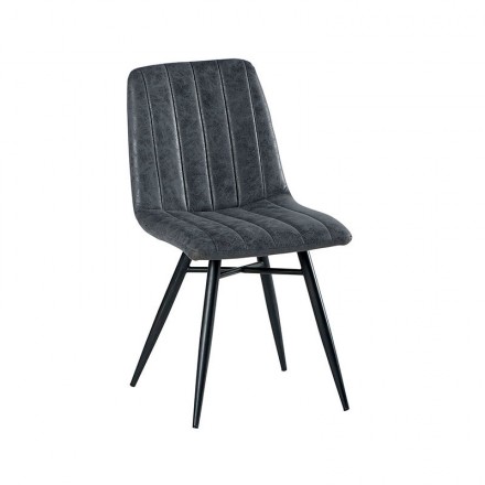 Chaise moderne tissu anthracite Ouvéa