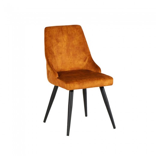 Chaise pieds métal tissu ocre Casta Chaise pieds métal tissu ocre Casta