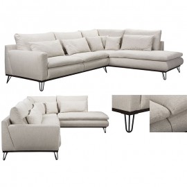 Salon d'angle droit tissu - MARGARET 2