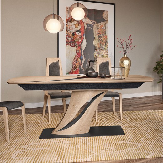 table ovale pied central - Meuble Loi