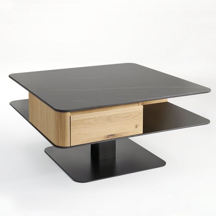 Table basse carrée 2 tiroirs - HIMA